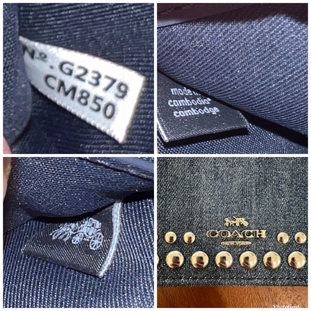 Coach Blue Denim Ana Crossbody Bag/Clutch with Studded Details - Picture 12 of 16